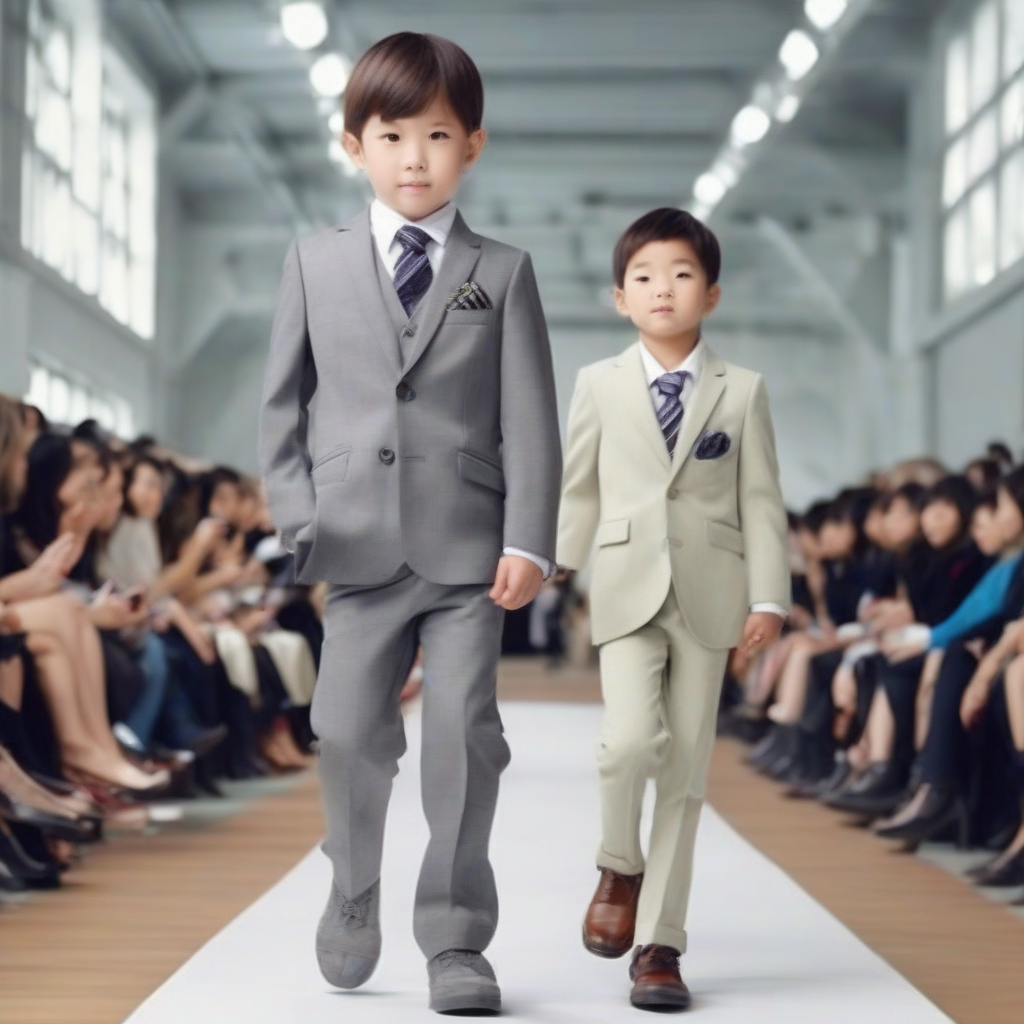 popular elementary school model wearing suit at fashion show by Générateur d'images par IA gratuit - Aucune connexion nécessaire✨ | AIGAZOU