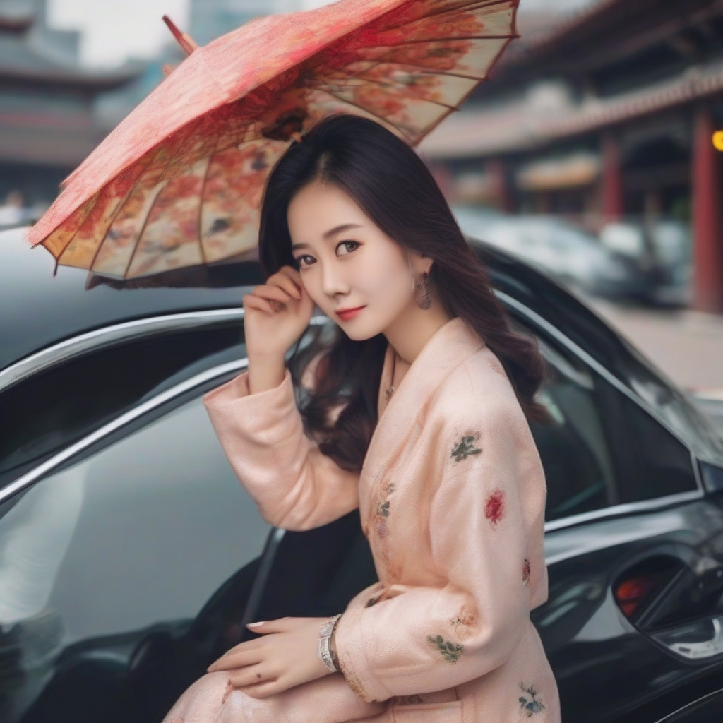 a chinese beauty with affinity and car and money by मुफ्त एआई छवि जनरेटर - बिना लॉगिन के✨ | AIGAZOU