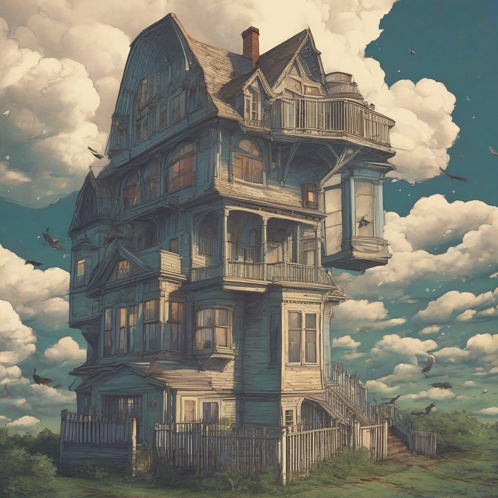 a house in the sky by Free AI Image Generator & Maker - No login required✨ | AIGAZOU