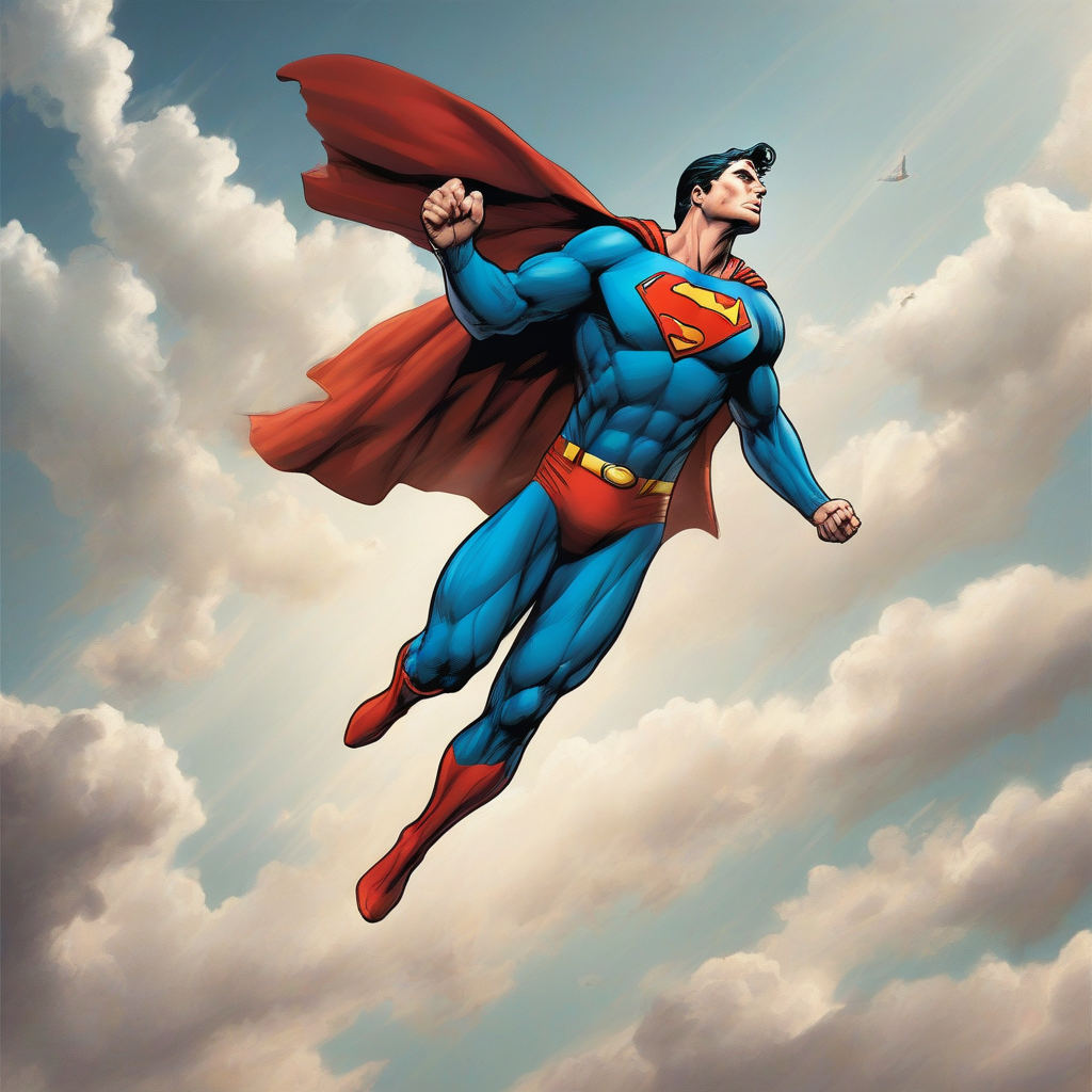 flying superman view from the side by मुफ्त एआई छवि जनरेटर - बिना लॉगिन के✨ | AIGAZOU