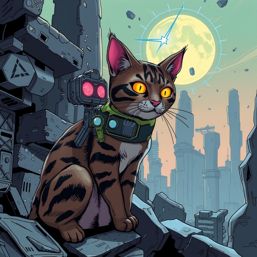 cyberpunk ruins cat by मुफ्त एआई छवि जनरेटर - बिना लॉगिन के✨ | AIGAZOU