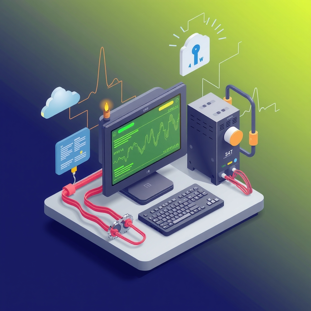 software development computer power electrical circuits sine wave square wave waveform 3d illustration by मुफ्त एआई छवि जनरेटर - बिना लॉगिन के✨ | AIGAZOU