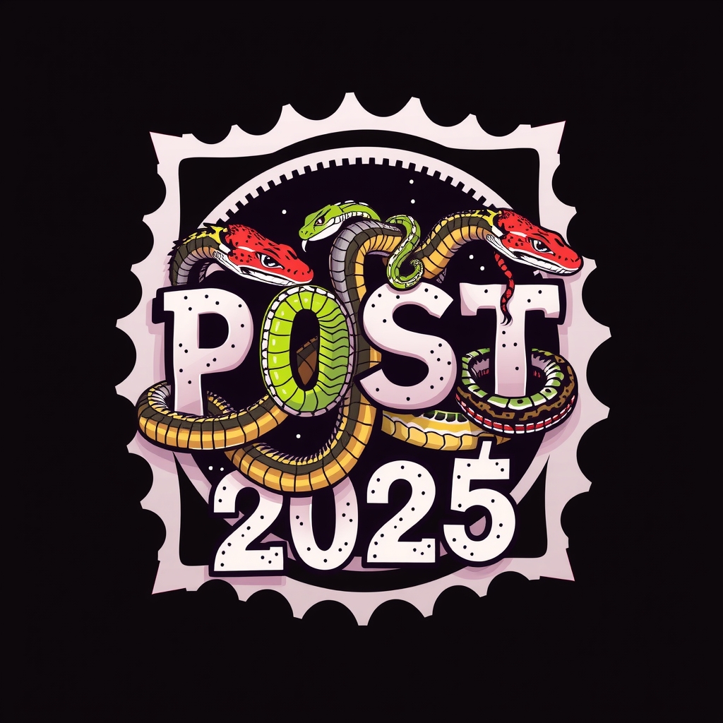 post and 2025 spell with snake cool stamp by मुफ्त एआई छवि जनरेटर - बिना लॉगिन के✨ | AIGAZOU