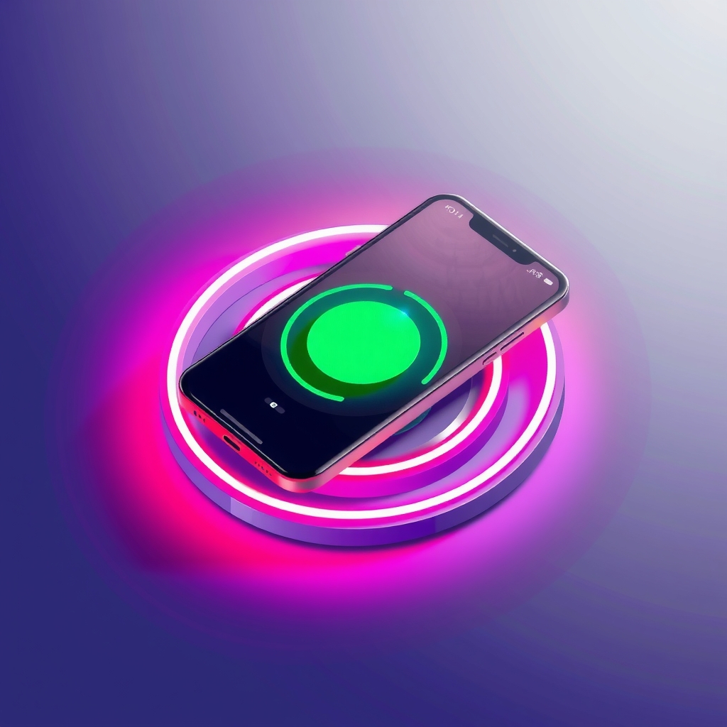 smartphone wireless charging coil 3d illustration bright colors by Générateur d'images par IA gratuit - Aucune connexion nécessaire✨ | AIGAZOU