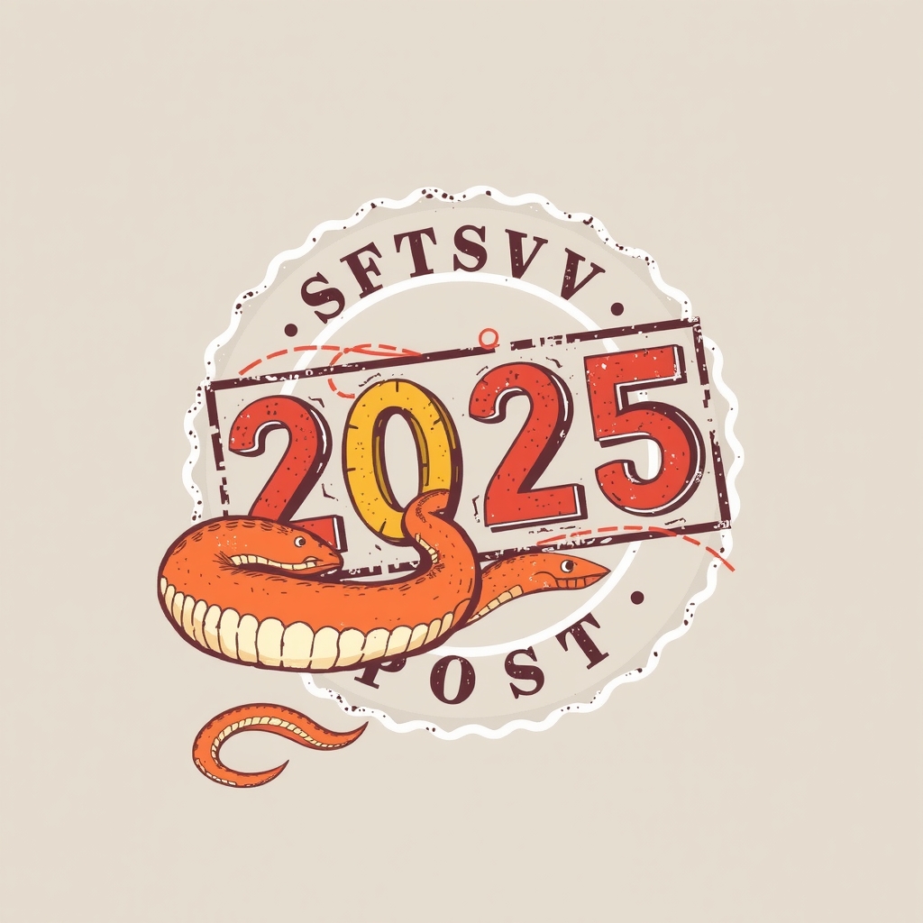 post and 2025 spell with snake stamp by मुफ्त एआई छवि जनरेटर - बिना लॉगिन के✨ | AIGAZOU