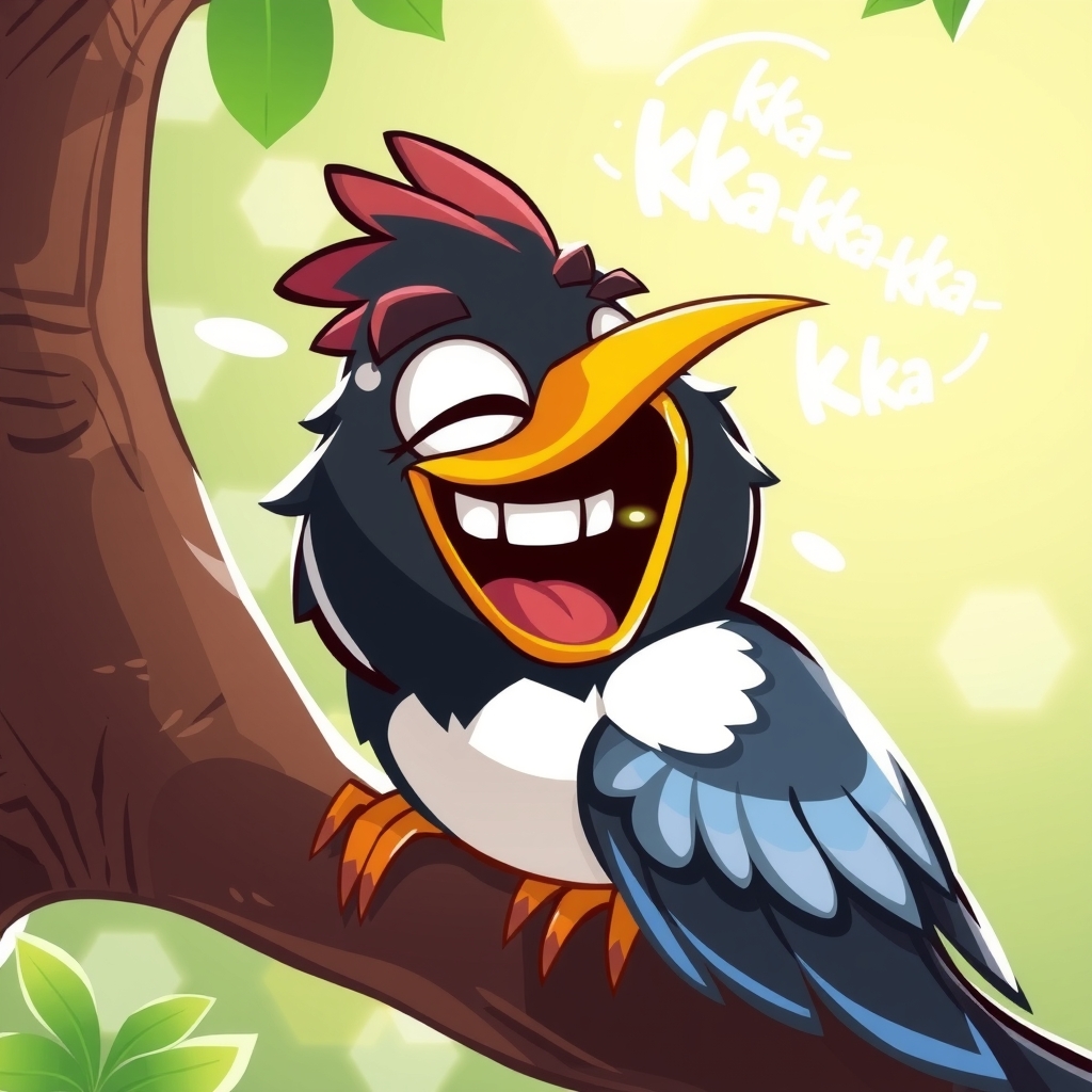 laughing magpie angry birds style by मुफ्त एआई छवि जनरेटर - बिना लॉगिन के✨ | AIGAZOU