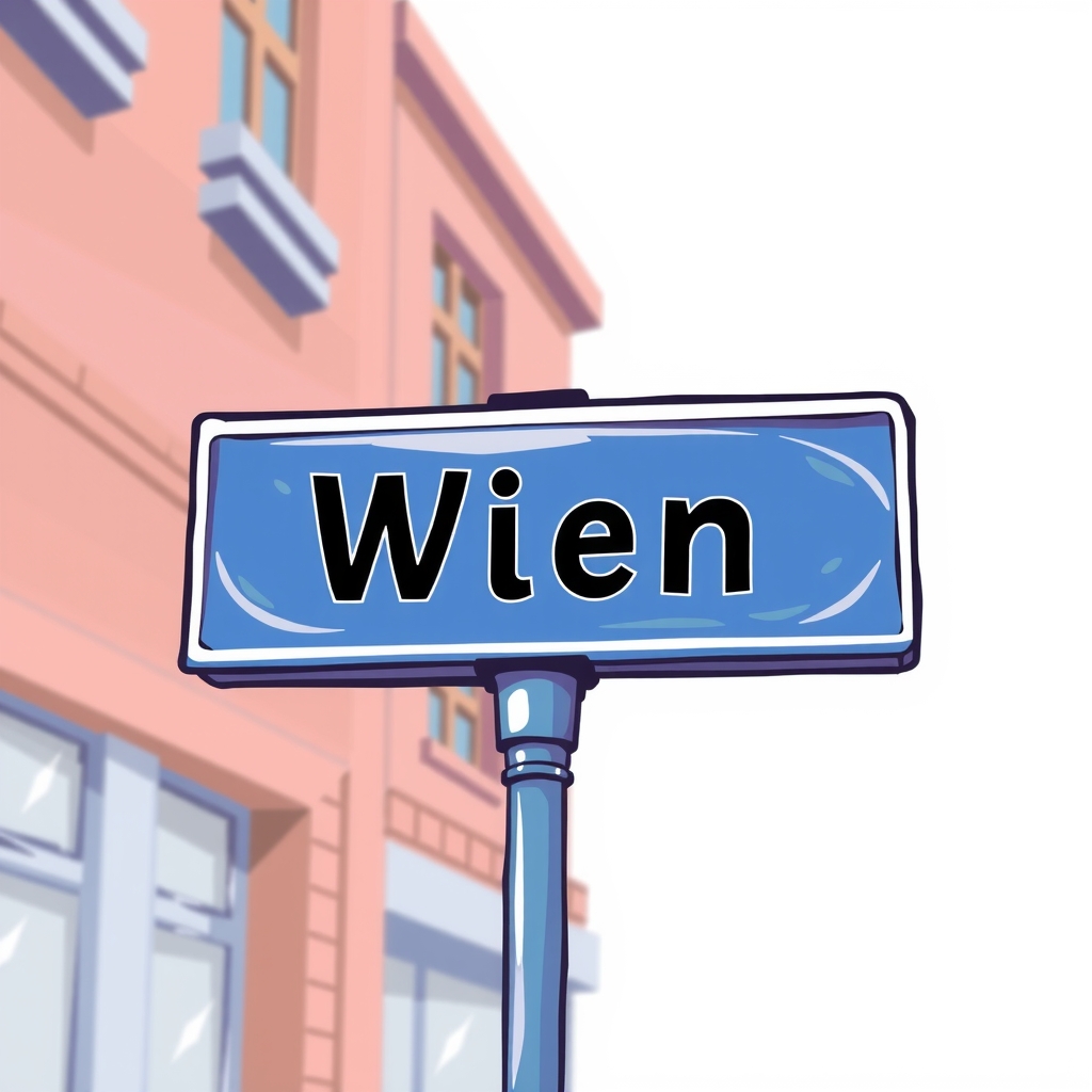 a blue street sign with the word vienna by Générateur d'images par IA gratuit - Aucune connexion nécessaire✨ | AIGAZOU