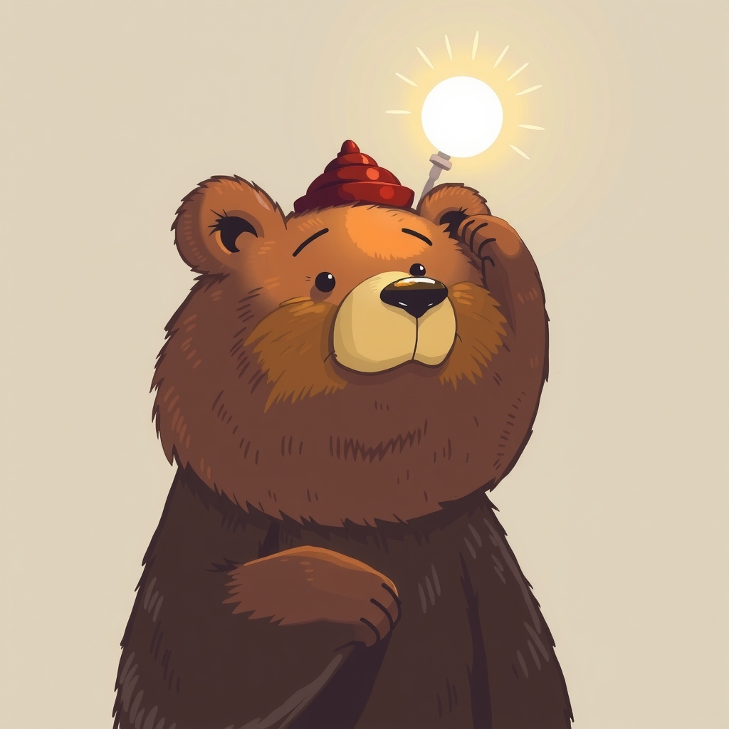 a bear with a lamp on its head by मुफ्त एआई छवि जनरेटर - बिना लॉगिन के✨ | AIGAZOU