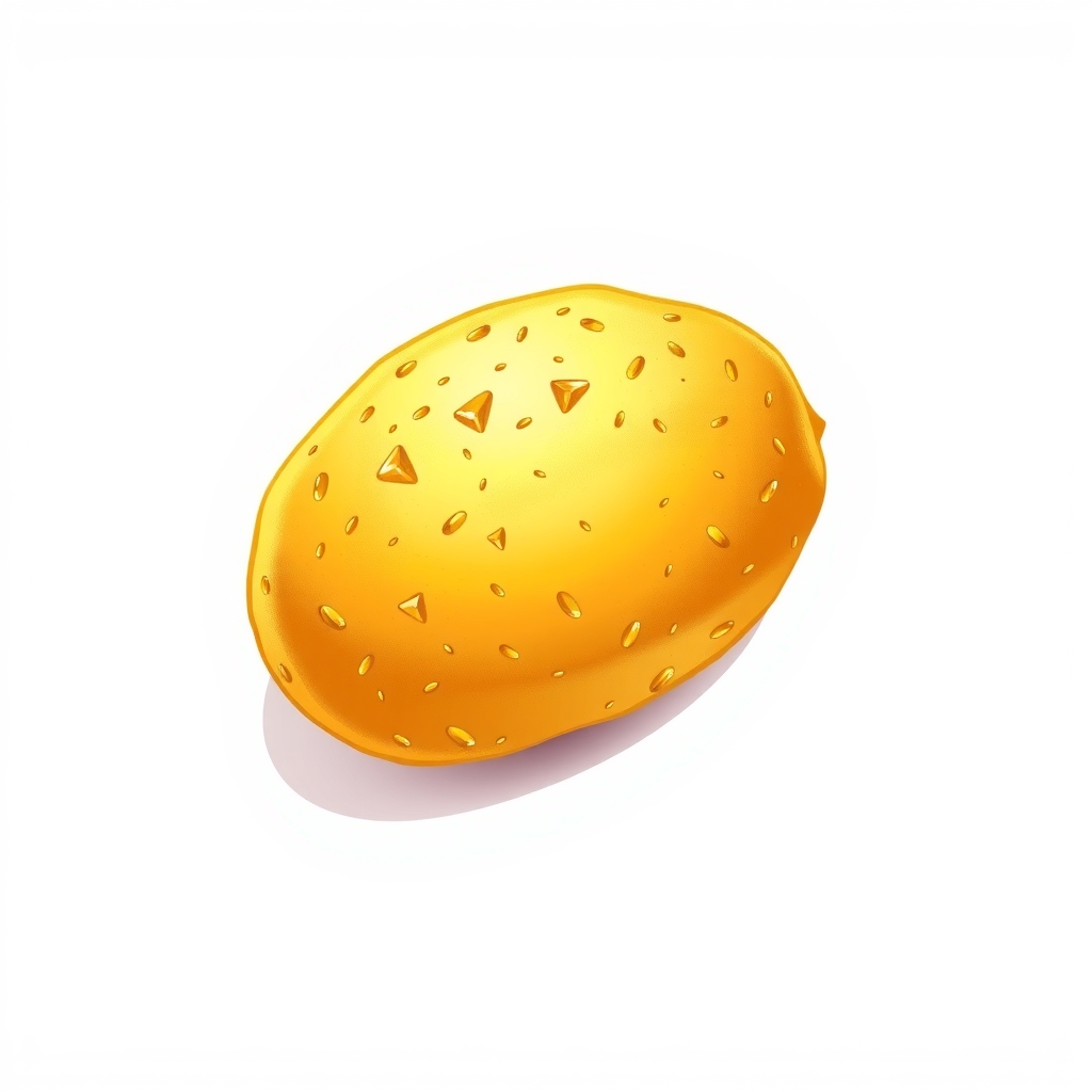 a shining golden potato on a white background by मुफ्त एआई छवि जनरेटर - बिना लॉगिन के✨ | AIGAZOU