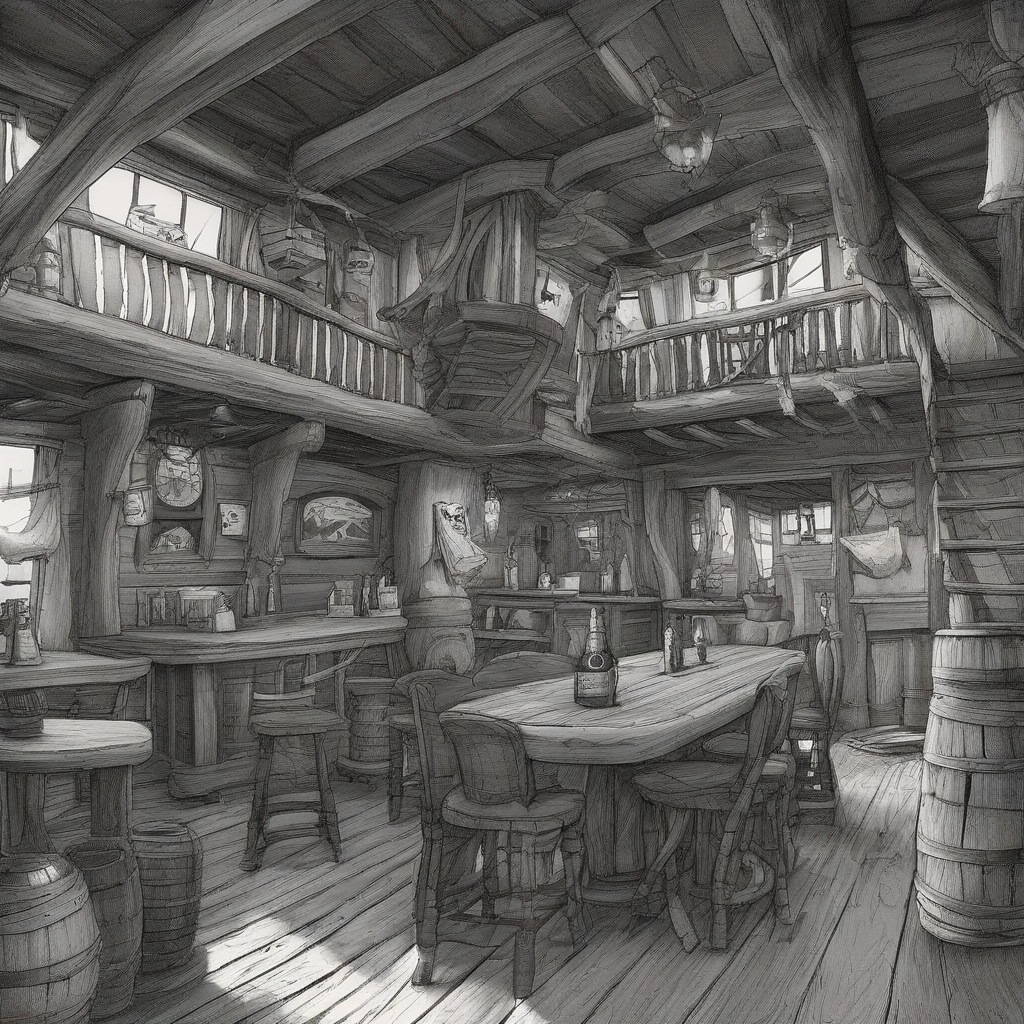 pirate ship tavern by मुफ्त एआई छवि जनरेटर - बिना लॉगिन के✨ | AIGAZOU