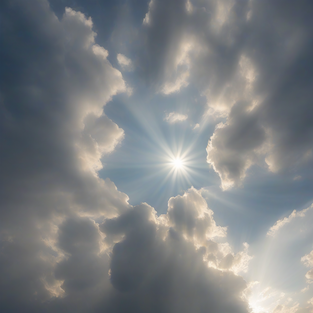 cloudy sky with sunrays coming out from the center by मुफ्त एआई छवि जनरेटर - बिना लॉगिन के✨ | AIGAZOU