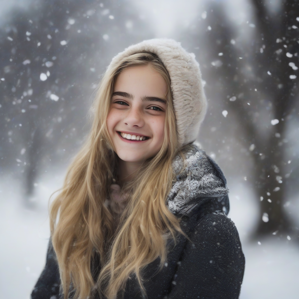 14 year old blonde smiling girl resembles emma watson by मुफ्त एआई छवि जनरेटर - बिना लॉगिन के✨ | AIGAZOU