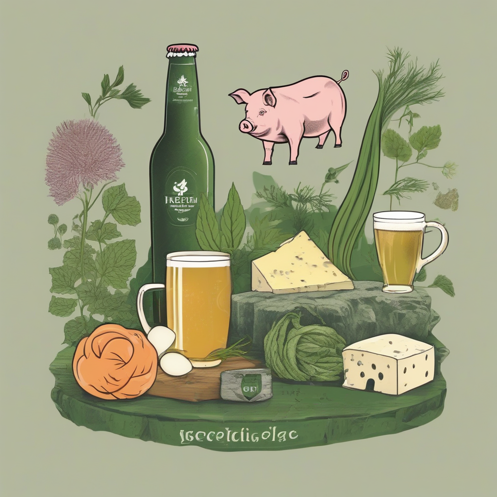 logo with beer vegetable algae artisanal cheese pig tisane brittany by Générateur d'images par IA gratuit - Aucune connexion nécessaire✨ | AIGAZOU