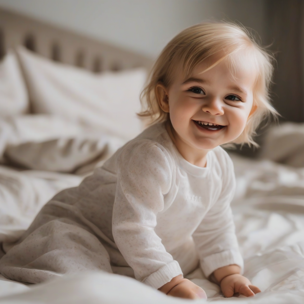 1 year old blonde smiling girl doll resembles emma watson by मुफ्त एआई छवि जनरेटर - बिना लॉगिन के✨ | AIGAZOU