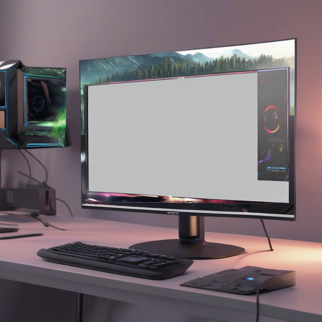 gaming monitor cool and beautiful by मुफ्त एआई छवि जनरेटर - बिना लॉगिन के✨ | AIGAZOU