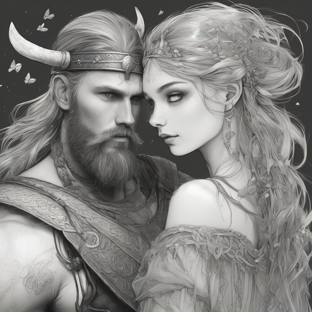 a viking with a delicate flying fairy beside by मुफ्त एआई छवि जनरेटर - बिना लॉगिन के✨ | AIGAZOU