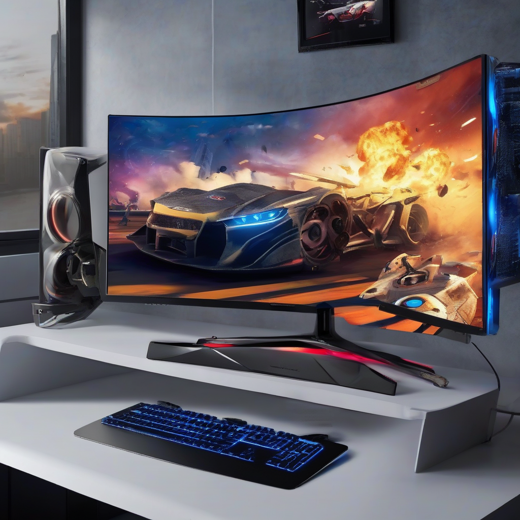 gaming monitor cool and beautiful by 免费AI图像生成工具 | AIGAZOU