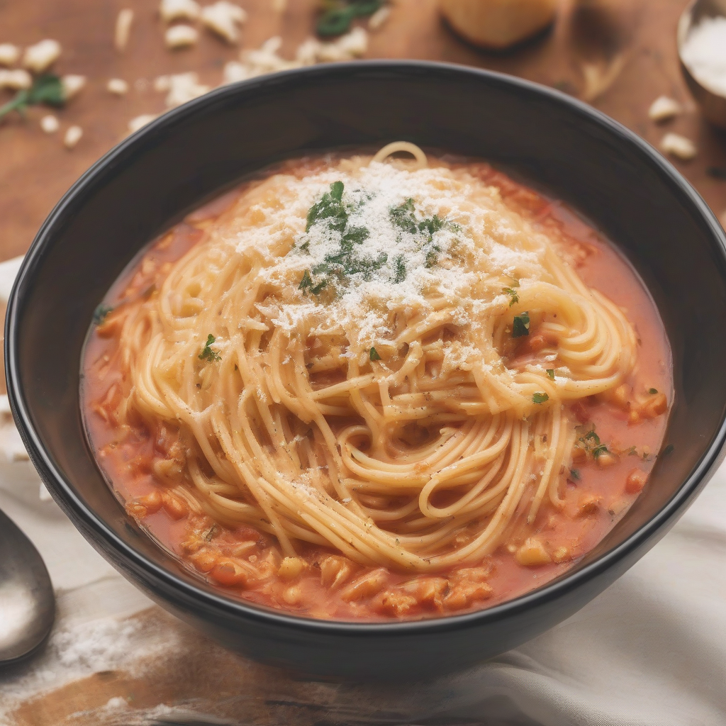 photo of soup spaghetti with cheese by मुफ्त एआई छवि जनरेटर - बिना लॉगिन के✨ | AIGAZOU