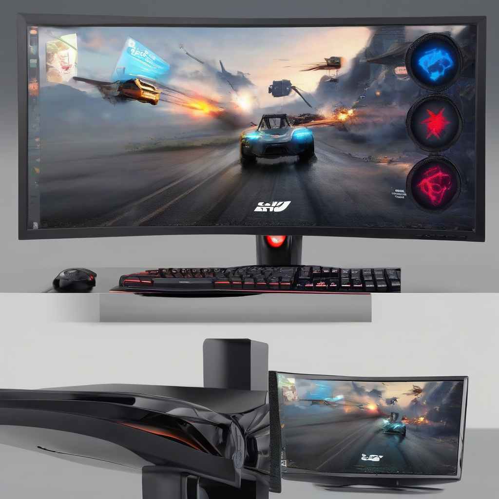 gaming monitor cool and beautiful by मुफ्त एआई छवि जनरेटर - बिना लॉगिन के✨ | AIGAZOU