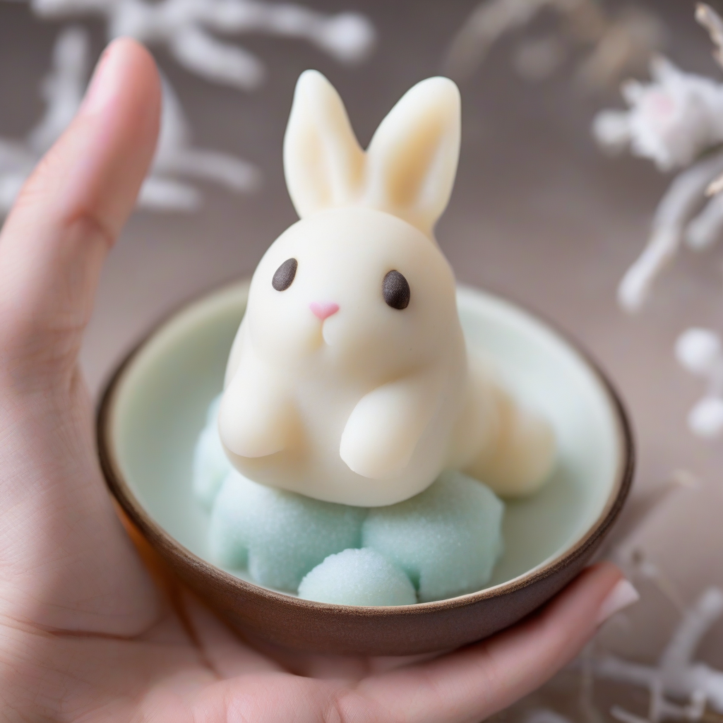 snow rabbit japanese pastry by मुफ्त एआई छवि जनरेटर - बिना लॉगिन के✨ | AIGAZOU