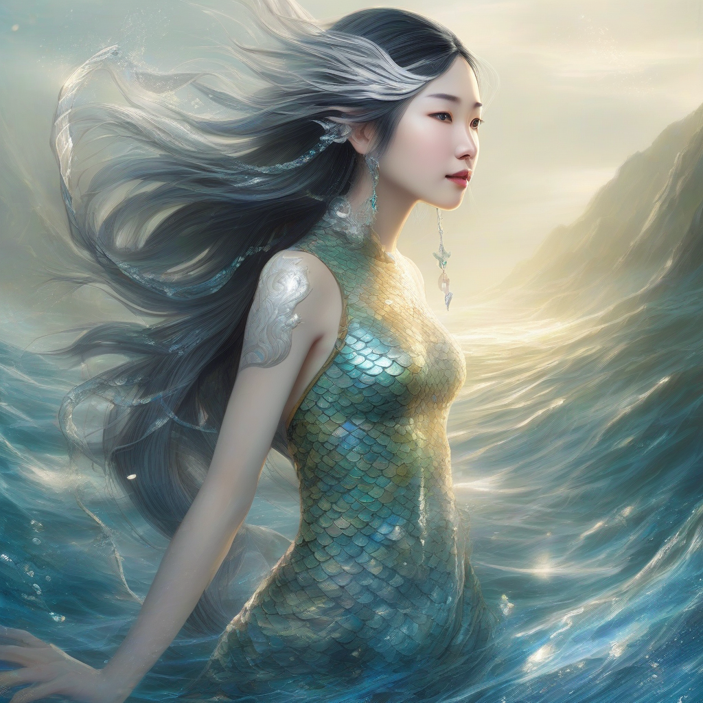 hmong mermaid transforming human magical light by मुफ्त एआई छवि जनरेटर - बिना लॉगिन के✨ | AIGAZOU