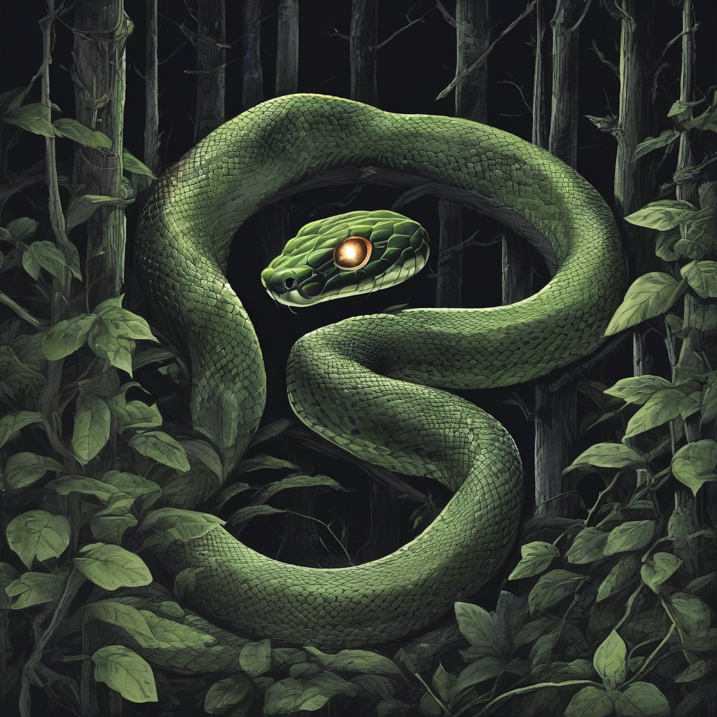 a snake eye glows in the dark forest by Générateur d'images par IA gratuit - Aucune connexion nécessaire✨ | AIGAZOU