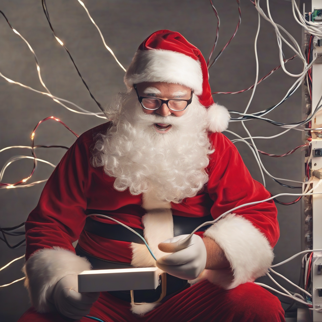 electric working santa claus by Générateur d'images par IA gratuit - Aucune connexion nécessaire✨ | AIGAZOU