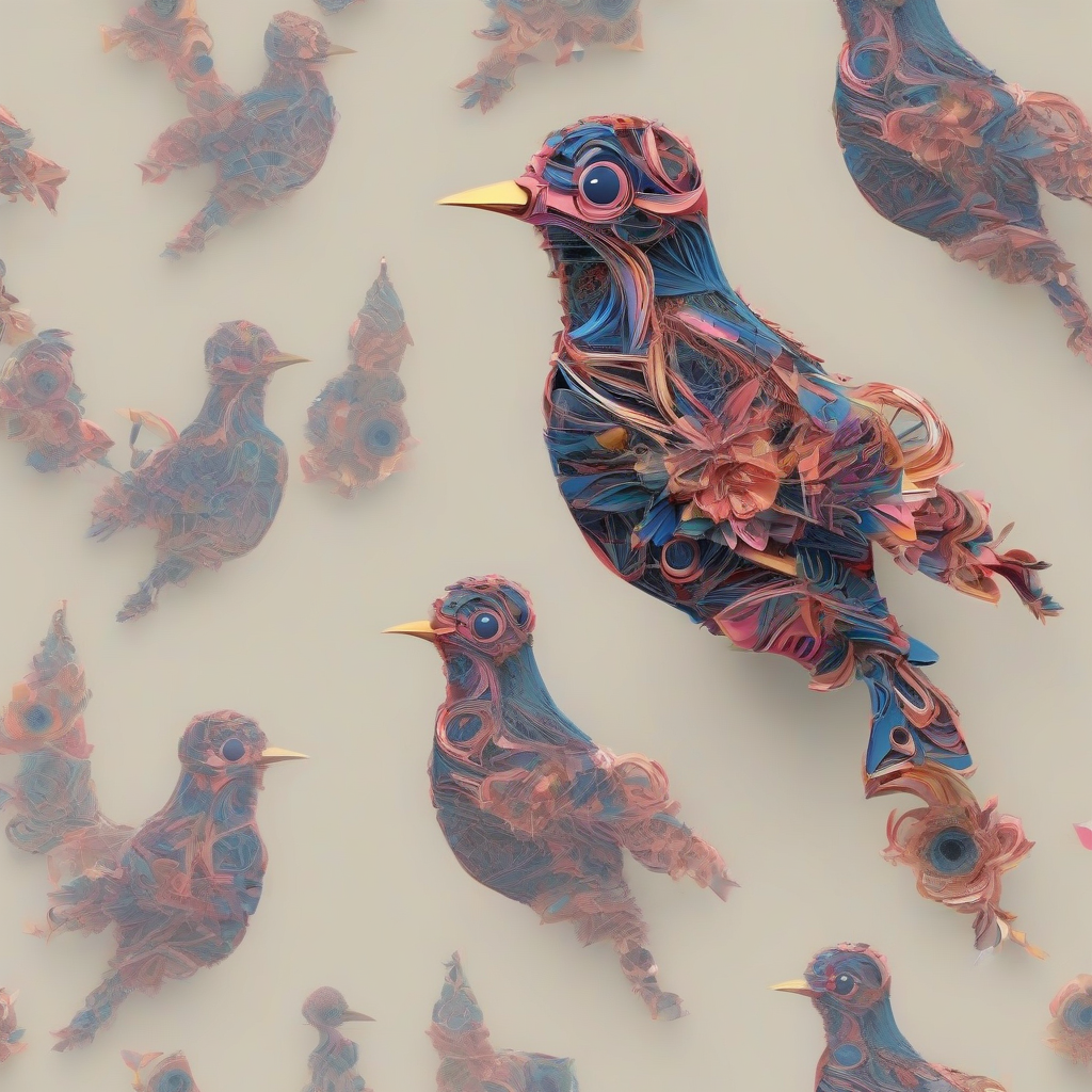 decorated bird in 3d illustration generative ai by मुफ्त एआई छवि जनरेटर - बिना लॉगिन के✨ | AIGAZOU