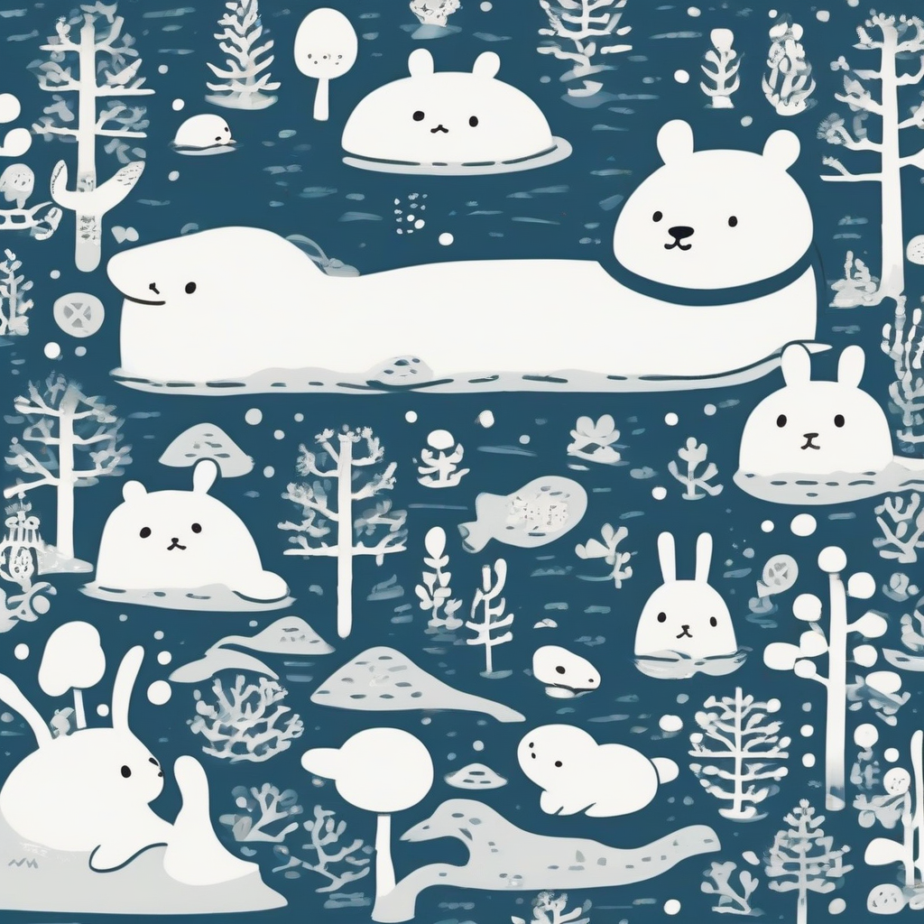 miffy style snow otter and deep sea forest by Générateur d'images par IA gratuit - Aucune connexion nécessaire✨ | AIGAZOU