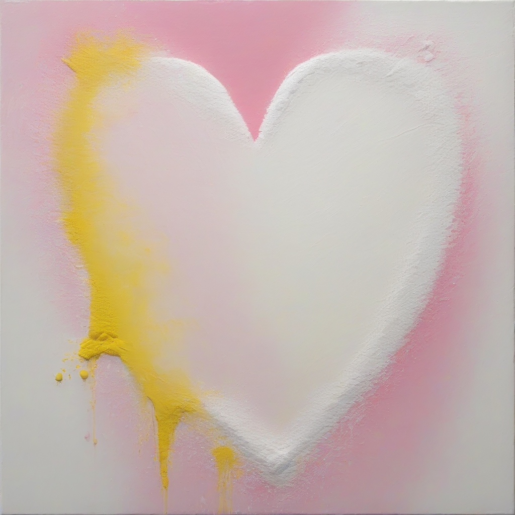 painting white pink yellow powdery creamy evocative heart nose by मुफ्त एआई छवि जनरेटर - बिना लॉगिन के✨ | AIGAZOU