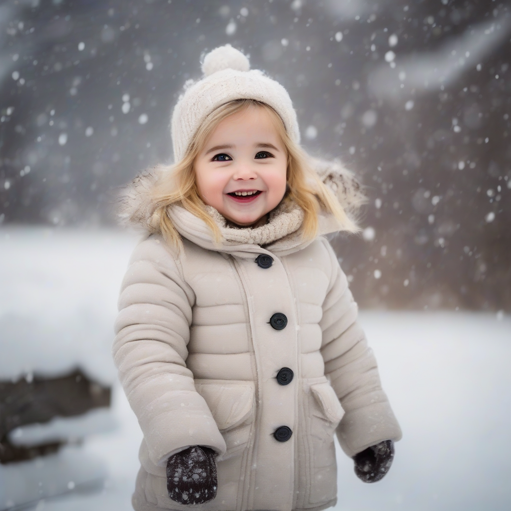 a blonde smiling girl in winter snow by मुफ्त एआई छवि जनरेटर - बिना लॉगिन के✨ | AIGAZOU