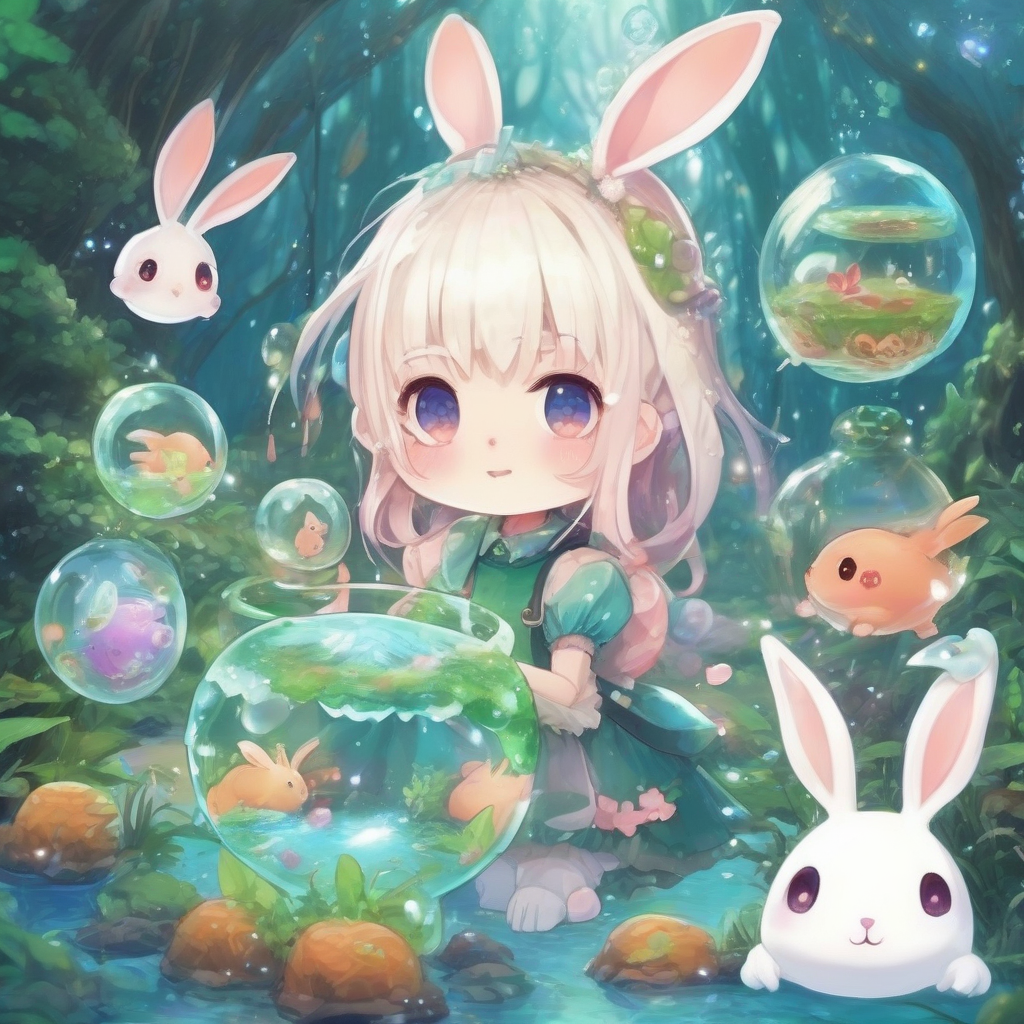 snow rabbit slime fairy forest aquarium by मुफ्त एआई छवि जनरेटर - बिना लॉगिन के✨ | AIGAZOU