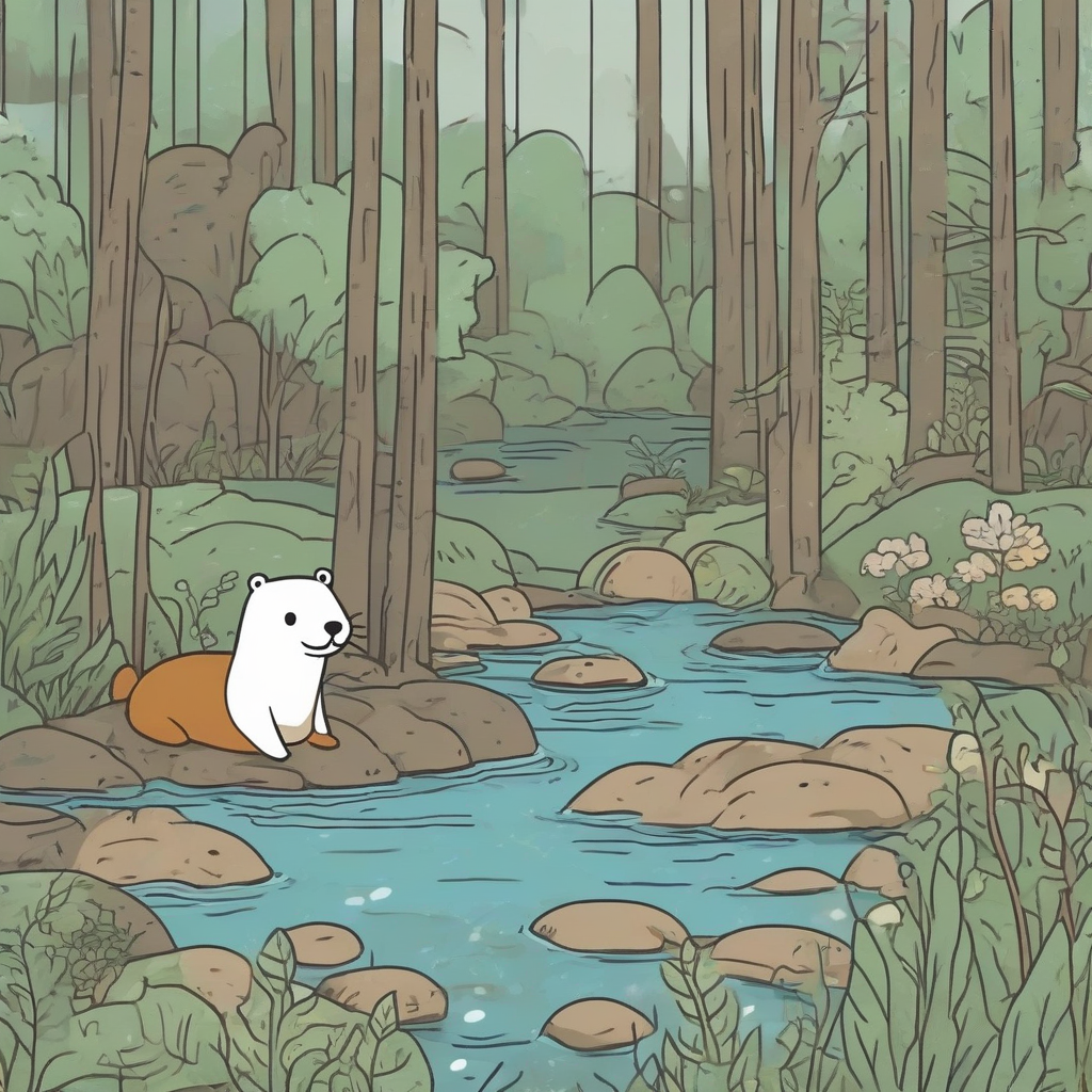 miffy style river otter and aquarium in forest by मुफ्त एआई छवि जनरेटर - बिना लॉगिन के✨ | AIGAZOU