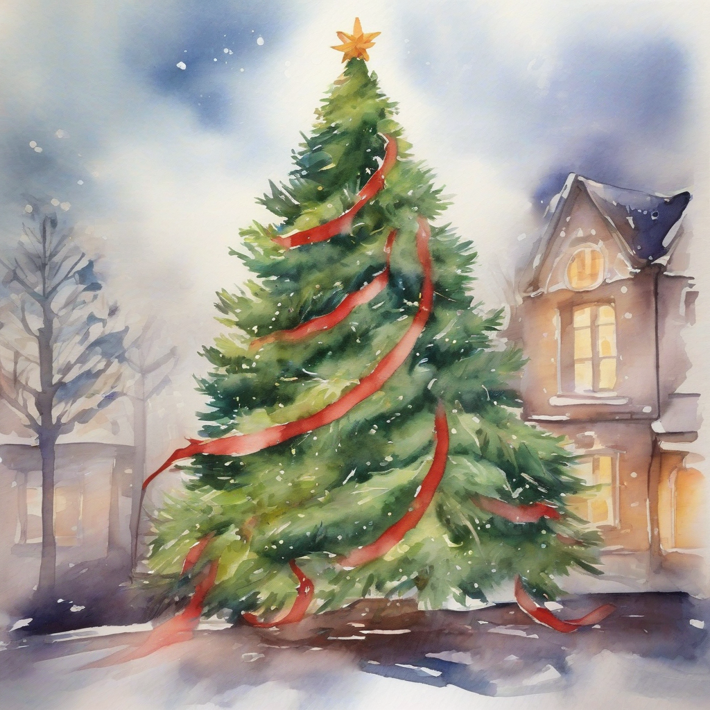 christmas tree watercolor painting by मुफ्त एआई छवि जनरेटर - बिना लॉगिन के✨ | AIGAZOU