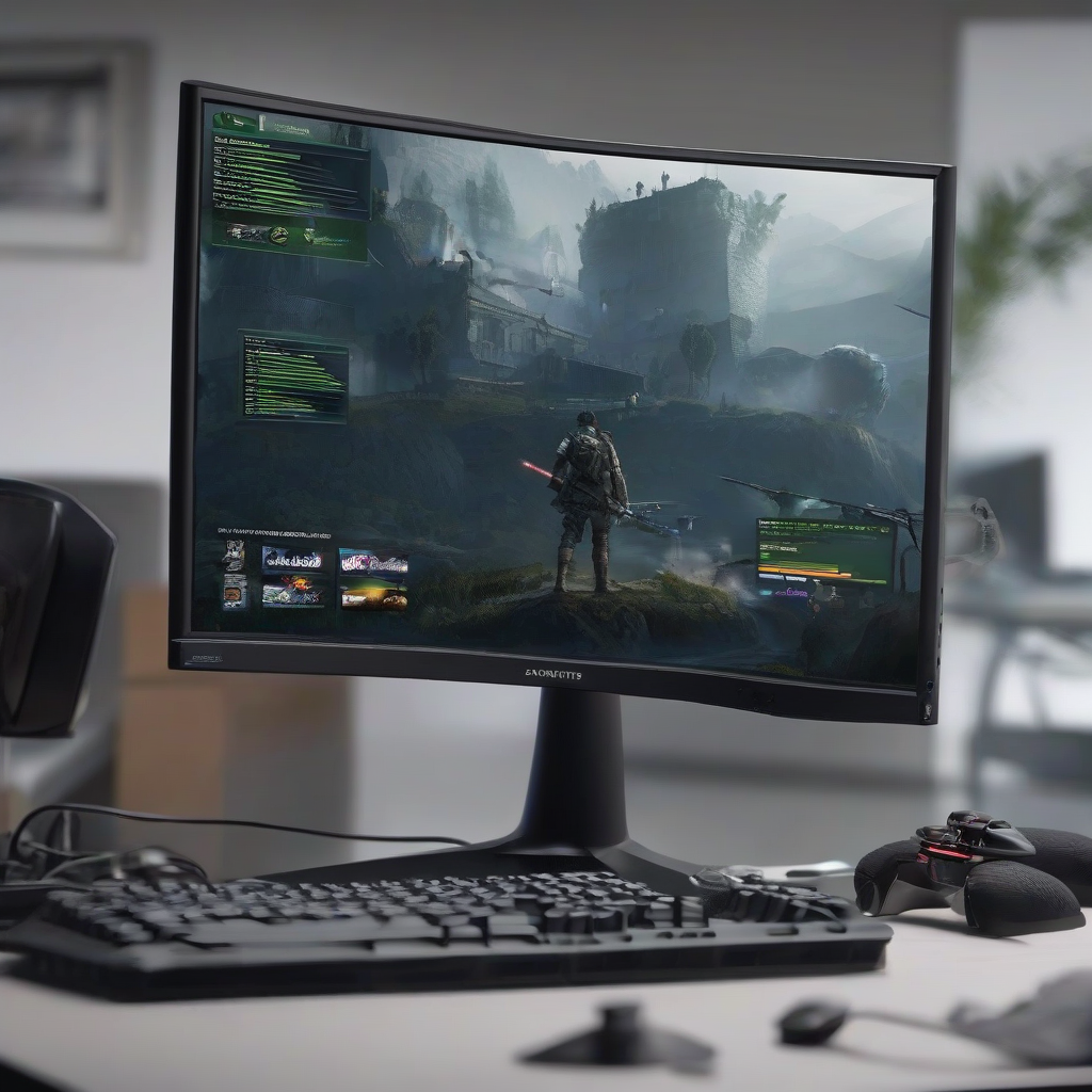 gaming monitor by मुफ्त एआई छवि जनरेटर - बिना लॉगिन के✨ | AIGAZOU