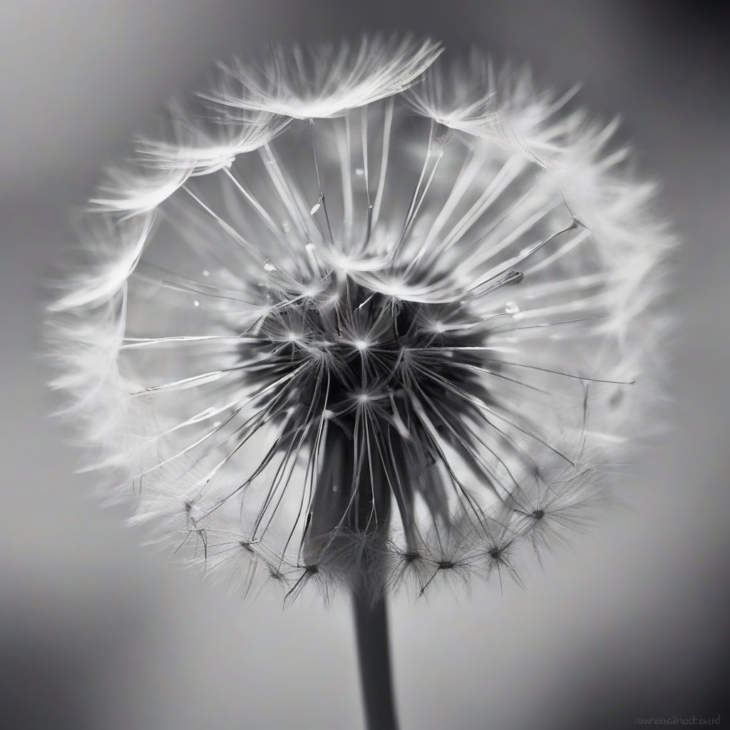 black and white photo dandelion flower by मुफ्त एआई छवि जनरेटर - बिना लॉगिन के✨ | AIGAZOU