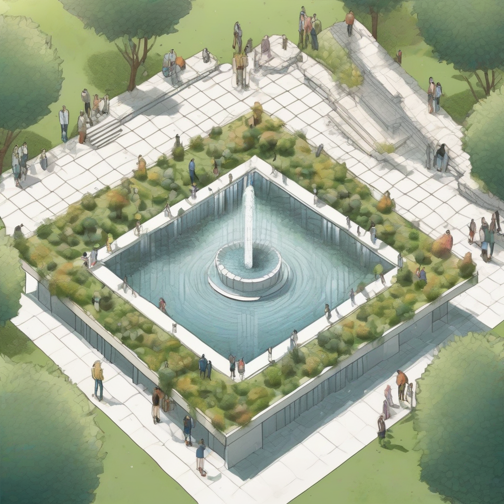 isometric drawing square base outdoor event by मुफ्त एआई छवि जनरेटर - बिना लॉगिन के✨ | AIGAZOU