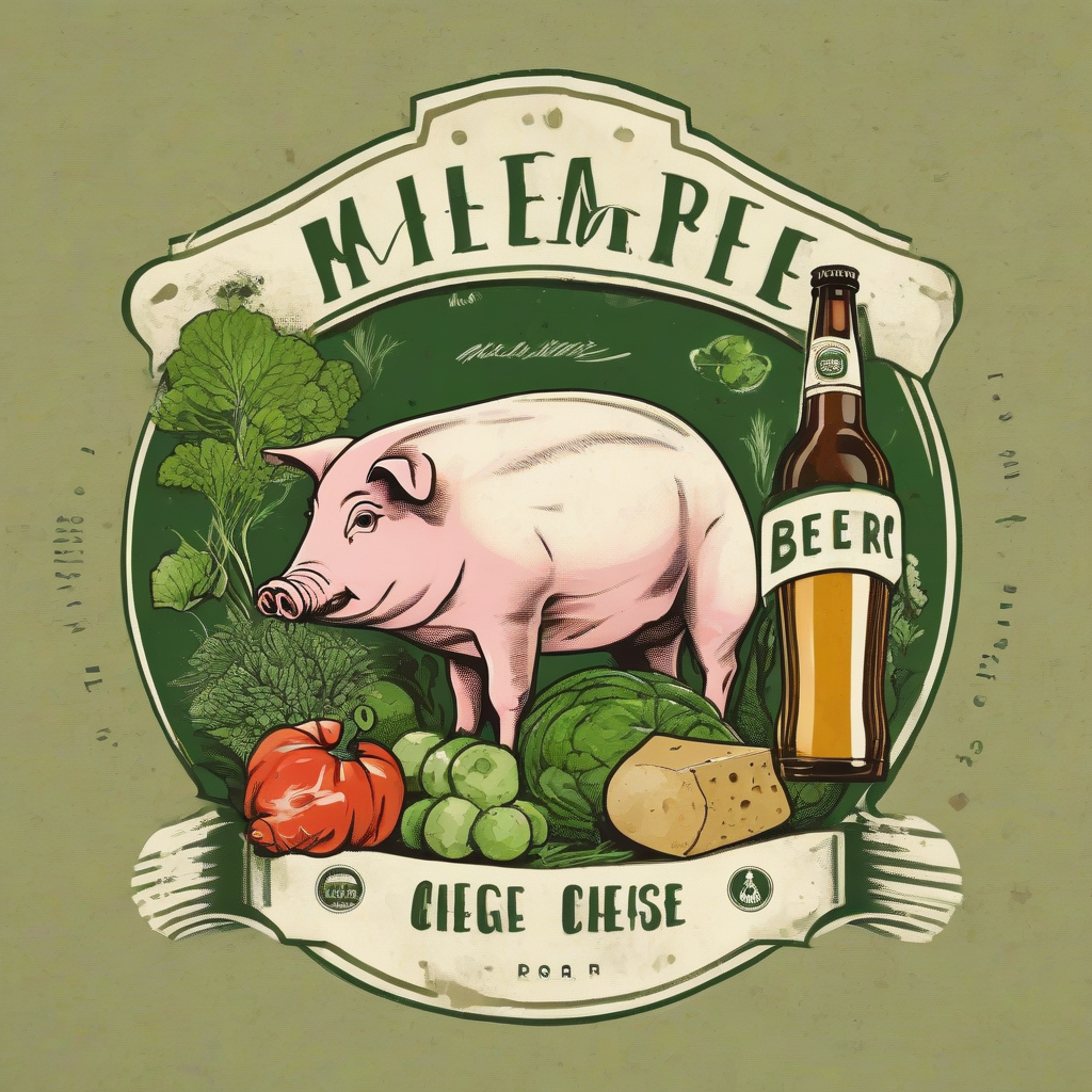 logo with beer vegetable seaweed artisanal cheese pig by Générateur d'images par IA gratuit - Aucune connexion nécessaire✨ | AIGAZOU