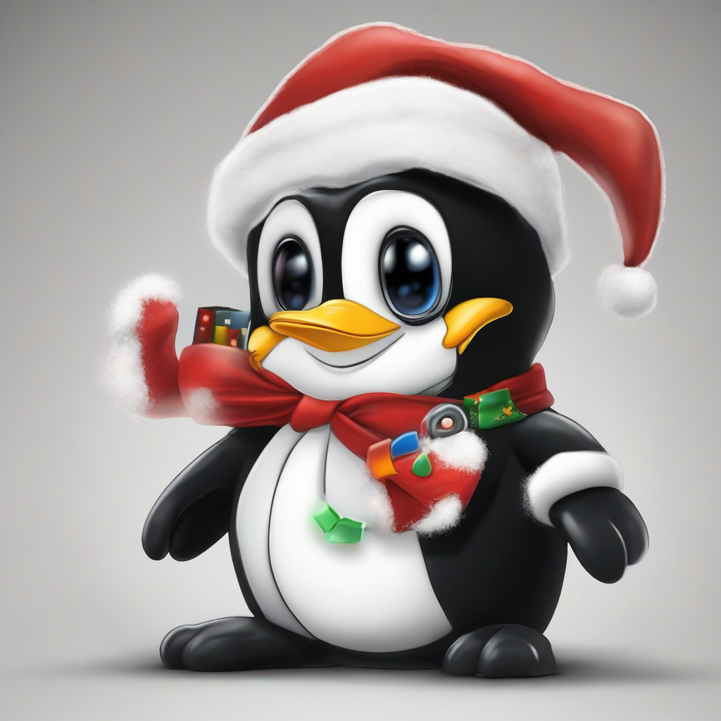 tux the linux mascot dressed as santa claus by मुफ्त एआई छवि जनरेटर - बिना लॉगिन के✨ | AIGAZOU