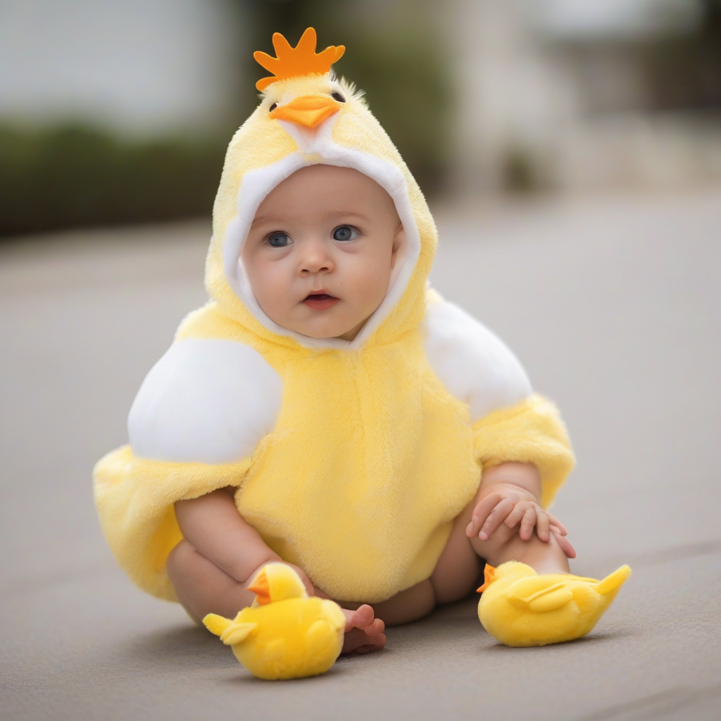 a baby wearing a chick costume by मुफ्त एआई छवि जनरेटर - बिना लॉगिन के✨ | AIGAZOU