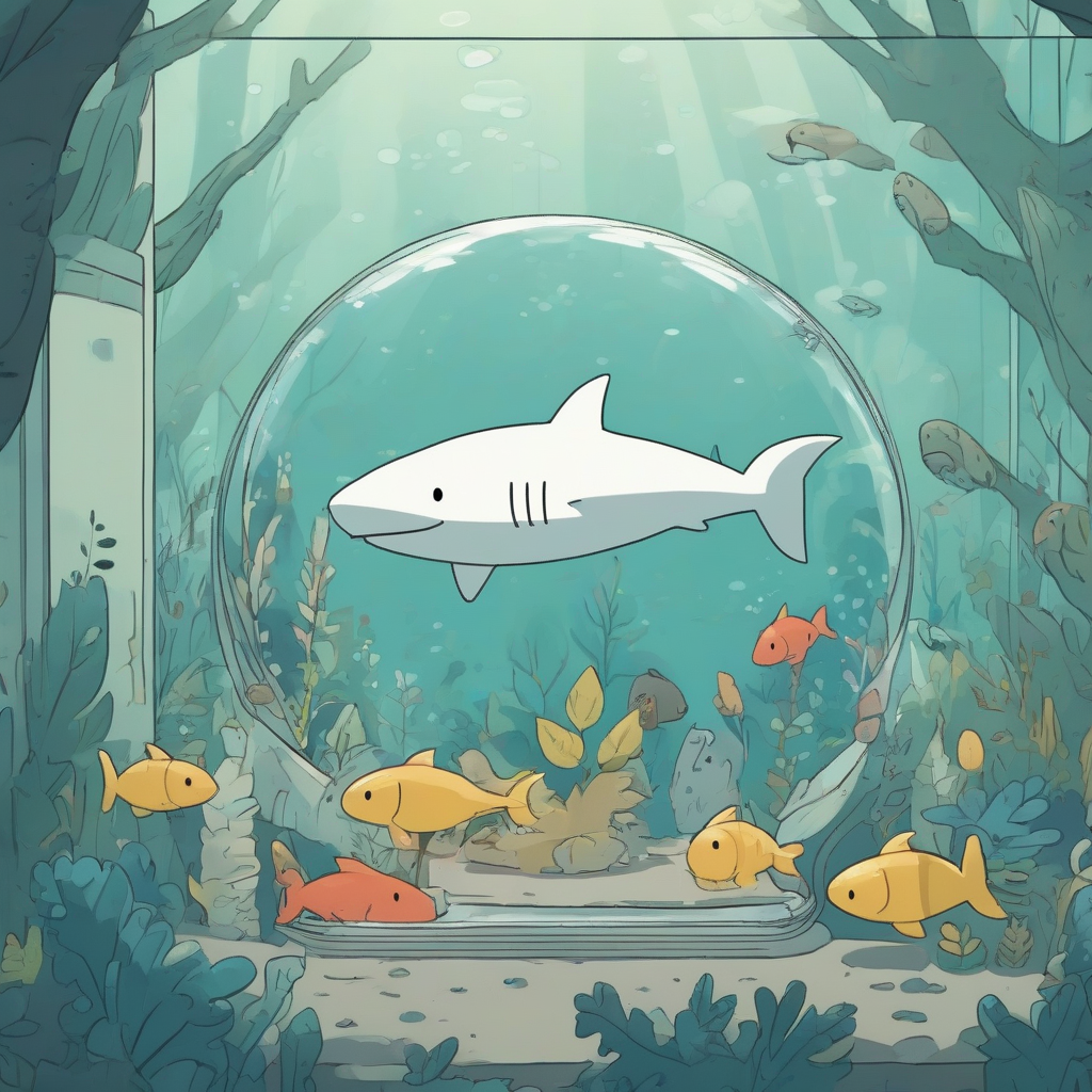 miffy style shark in forest aquarium by मुफ्त एआई छवि जनरेटर - बिना लॉगिन के✨ | AIGAZOU