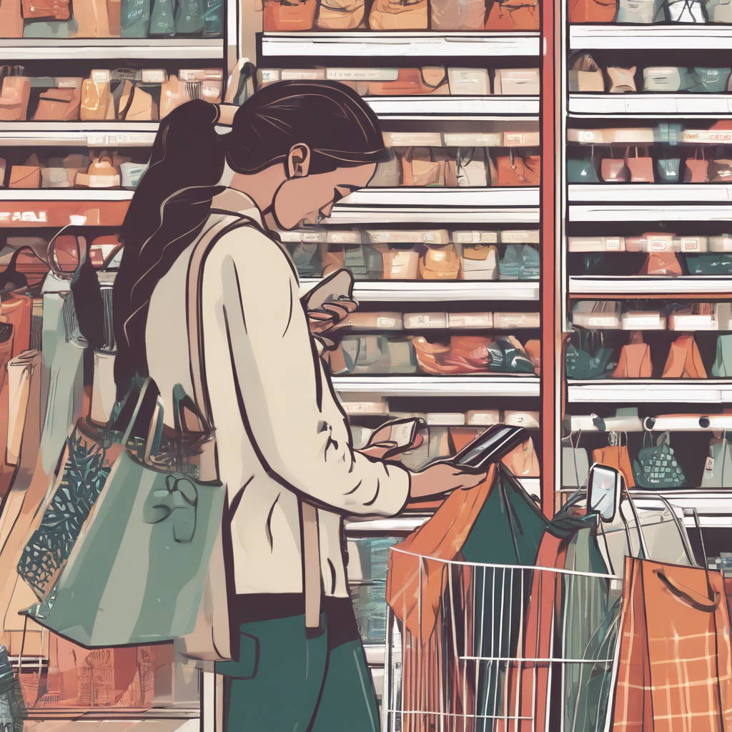 people shopping while looking at smartphones by Générateur d'images par IA gratuit - Aucune connexion nécessaire✨ | AIGAZOU