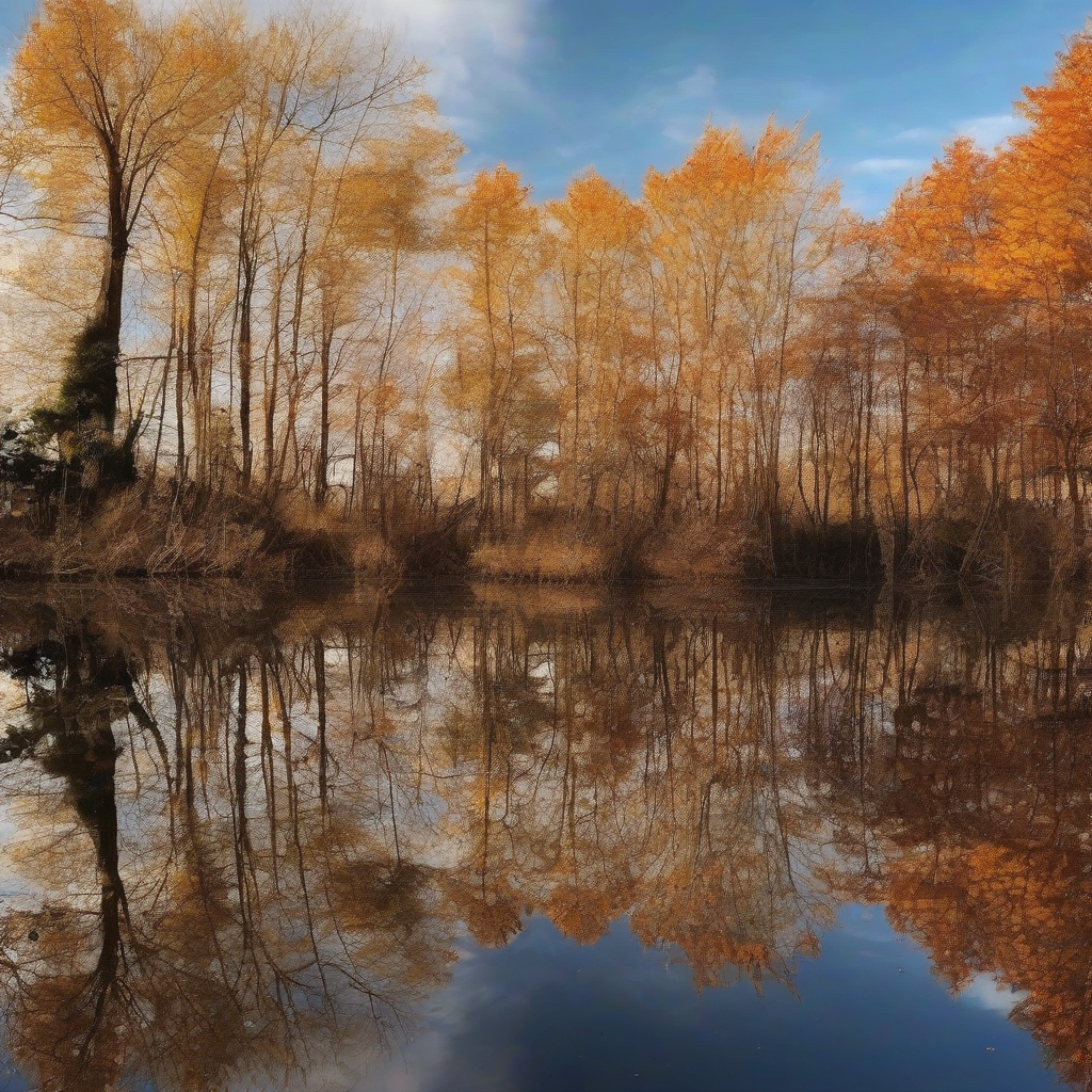 autumn breeze dry leaves cool lake by मुफ्त एआई छवि जनरेटर - बिना लॉगिन के✨ | AIGAZOU