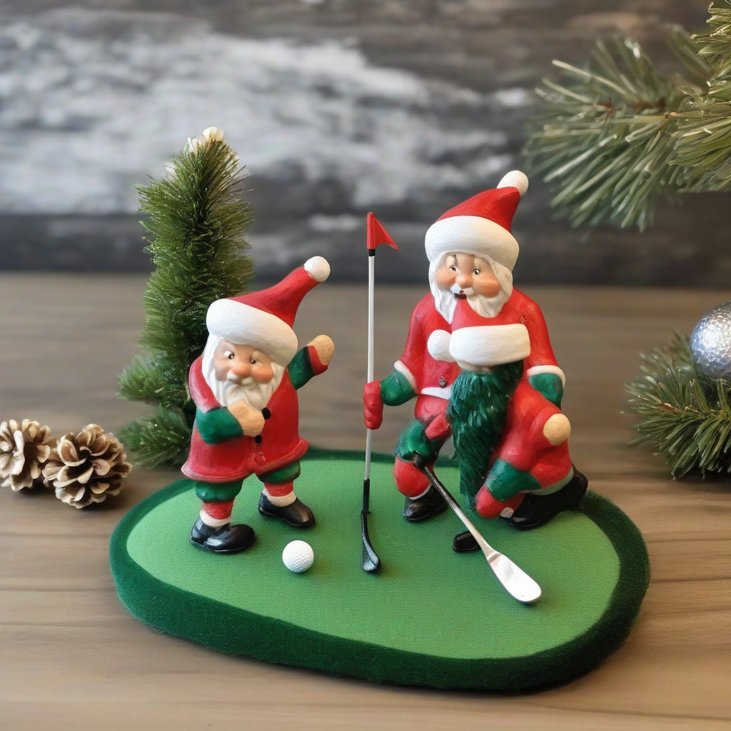 golf course rennes and biche golfers christmas decoration by मुफ्त एआई छवि जनरेटर - बिना लॉगिन के✨ | AIGAZOU