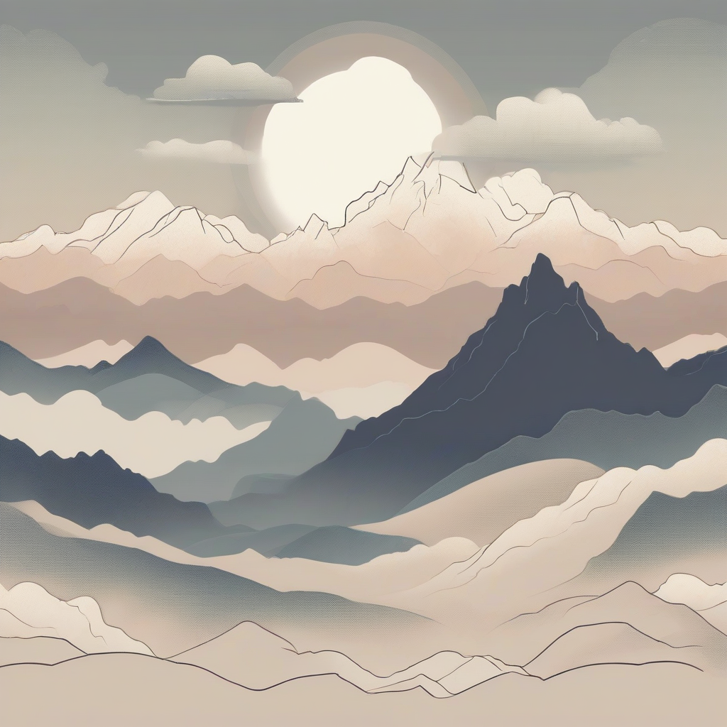 illustration with mountains and clouds by Générateur d'images par IA gratuit - Aucune connexion nécessaire✨ | AIGAZOU