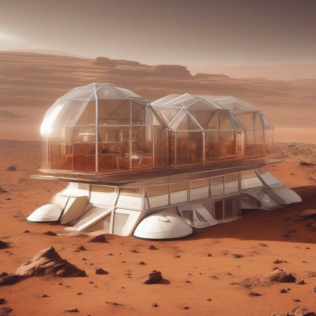 people live in heat resistant glass houses on mars by मुफ्त एआई छवि जनरेटर - बिना लॉगिन के✨ | AIGAZOU