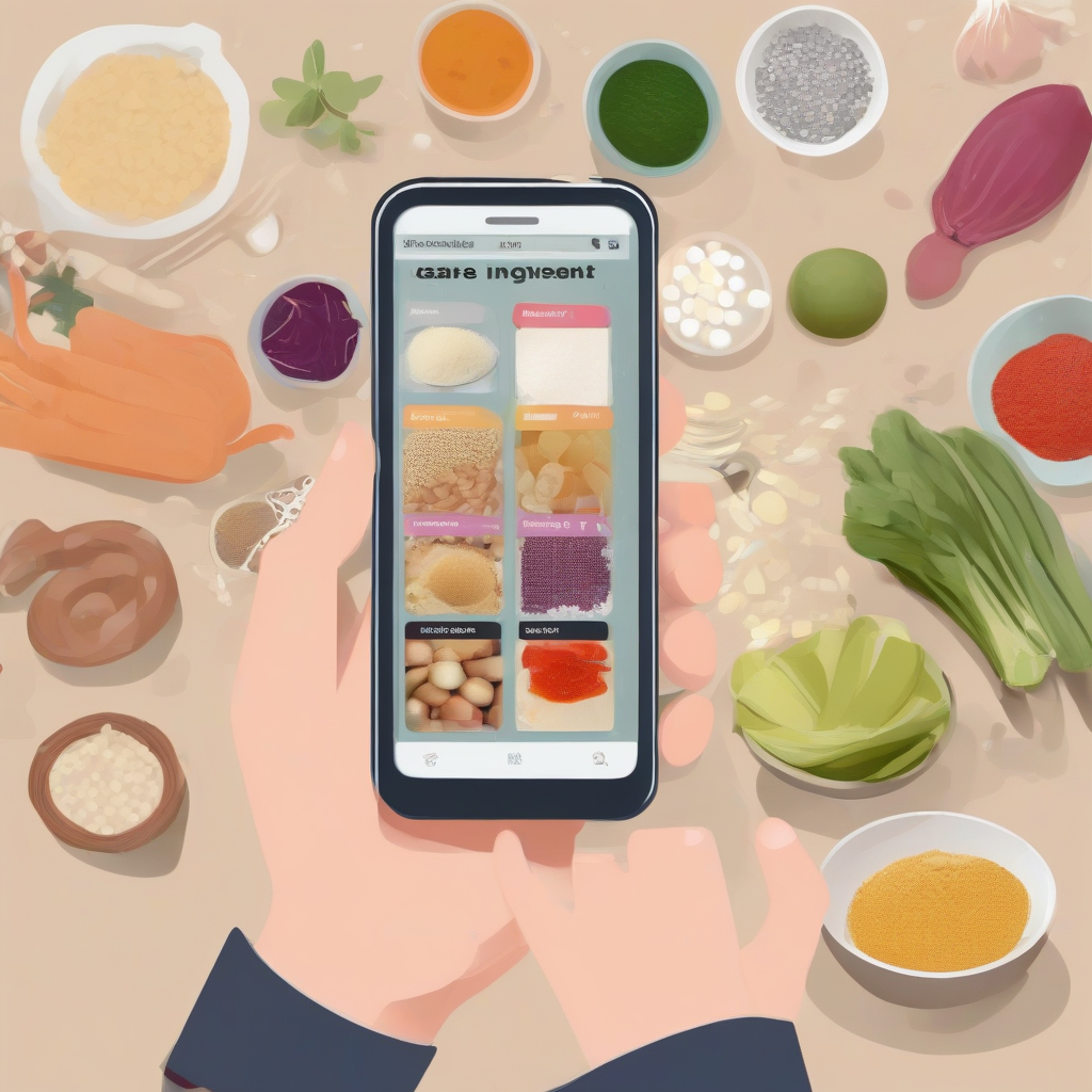 choosing ingredients on smartphone by मुफ्त एआई छवि जनरेटर - बिना लॉगिन के✨ | AIGAZOU