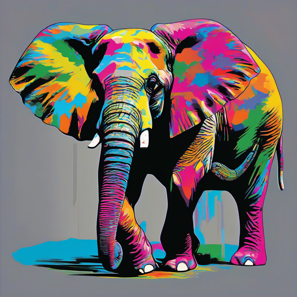 elephant pop art colorful in motion by मुफ्त एआई छवि जनरेटर - बिना लॉगिन के✨ | AIGAZOU