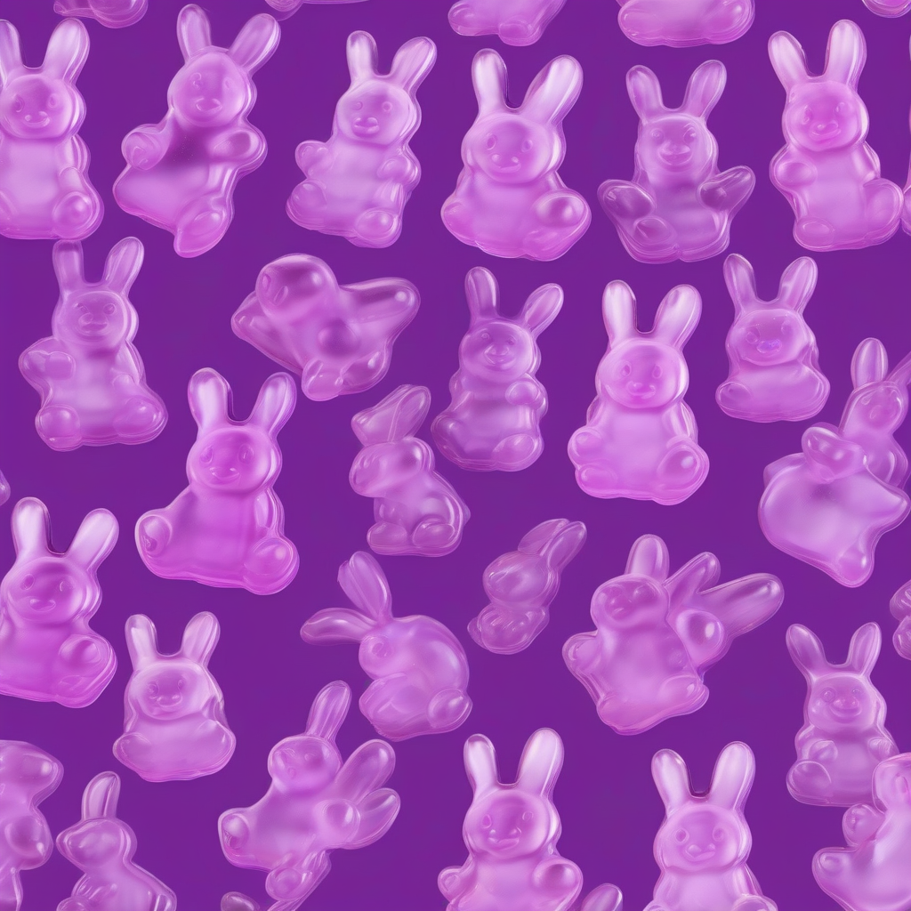 transparent purple gummy in the shape of a cute rabbit by मुफ्त एआई छवि जनरेटर - बिना लॉगिन के✨ | AIGAZOU