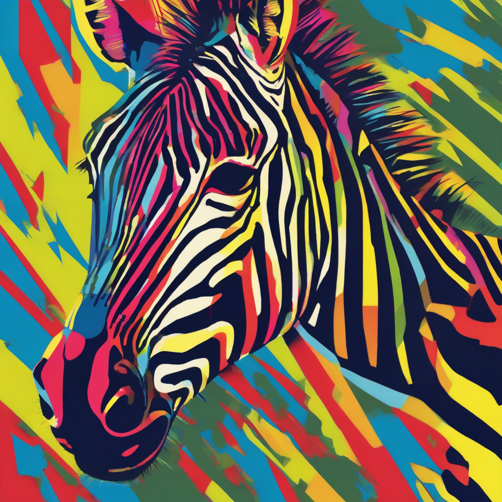 zebra popart 4 farbig by मुफ्त एआई छवि जनरेटर - बिना लॉगिन के✨ | AIGAZOU